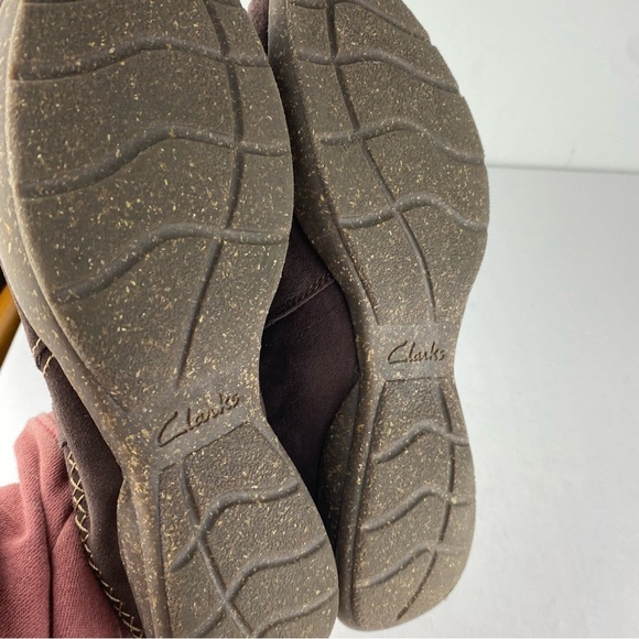 Clarks Collection Womens 11 Roseville Echo Clog Mule Mahogony Suede Slip On - Picture 4 of 5